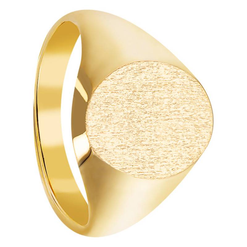 Yellow Gold-Plated Oval Signet Ring, 10 x 13 mm - Imperium