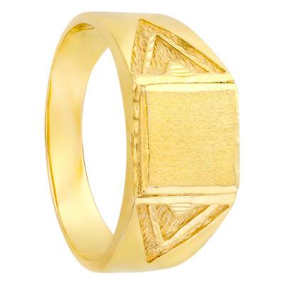 18K Yellow Gold Triangle Motif Signet Ring - Imperium