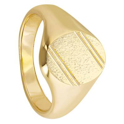 Yellow Gold-Plated Signet Ring, 11 x 13.50 mm - Imperium