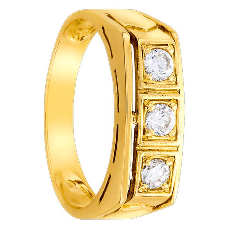375 Yellow Gold & Cubic Zirconia Rectangular Signet Ring, 6 x 14.50 mm - Imperium
