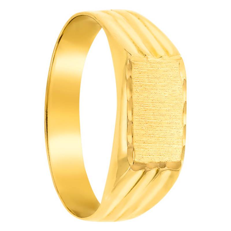 375/1000 Yellow Gold Rectangular Signet Ring, 7 x 11 mm - Imperium