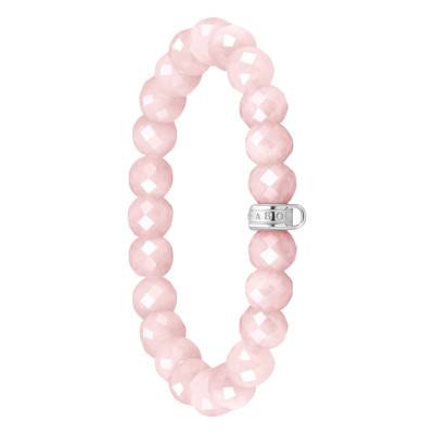 925 Silver & Rose Quartz Pearl Love Charms Bracelet, Lengths 15 cm to 19 cm - X0292-034-9 - Thomas Sabo