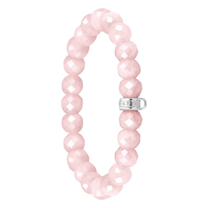 925 Silver & Rose Quartz Pearl Love Charms Bracelet, Lengths 15 cm to 19 cm - X0292-034-9 - Thomas Sabo
