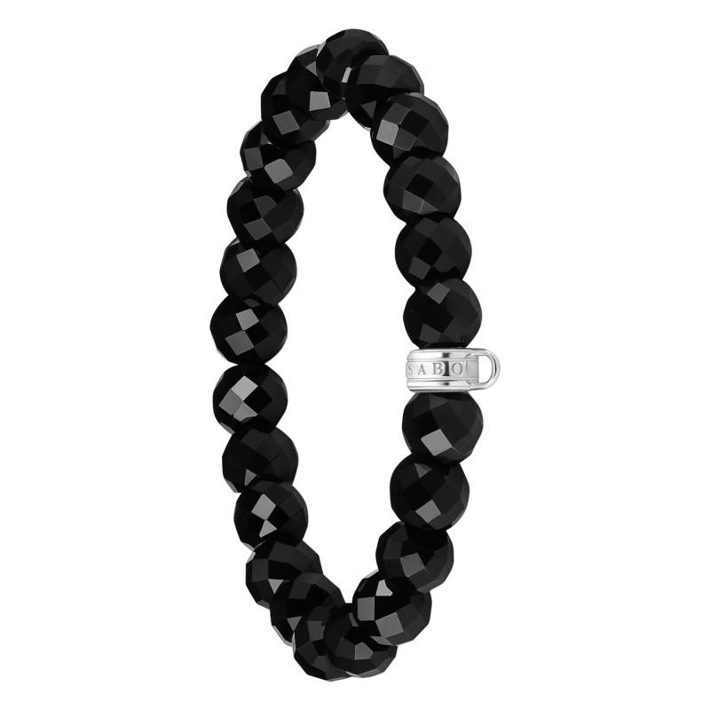 925 Silver & Obsidian Pearl Love Charms Bracelet, Lengths 15 cm to 19 cm - X0292-023-11 - Thomas Sabo