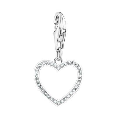925 Sterling Silver & White Zirconia Love Charms Heart Pendant - 2203-051-14 - Thomas Sabo