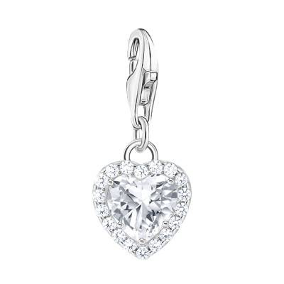 925 Sterling Silver & White Zirconia Love Charms Heart Pendant - 2202-051-14 - Thomas Sabo