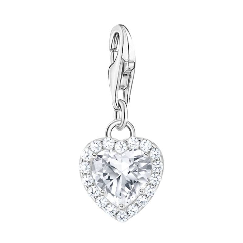 925 Sterling Silver & White Zirconia Love Charms Heart Pendant - 2202-051-14 - Thomas Sabo