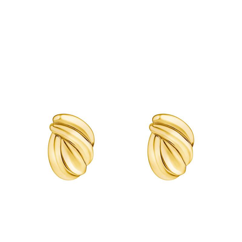Yellow Gold-Plated Bold Elegance Twisted Stud Earrings - H2327-413-39 - Thomas Sabo
