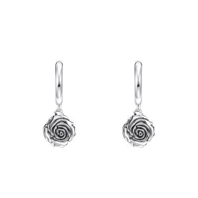 Midnight Rose 925 Silver Hoop Earrings - CR757-637-21 - Thomas Sabo