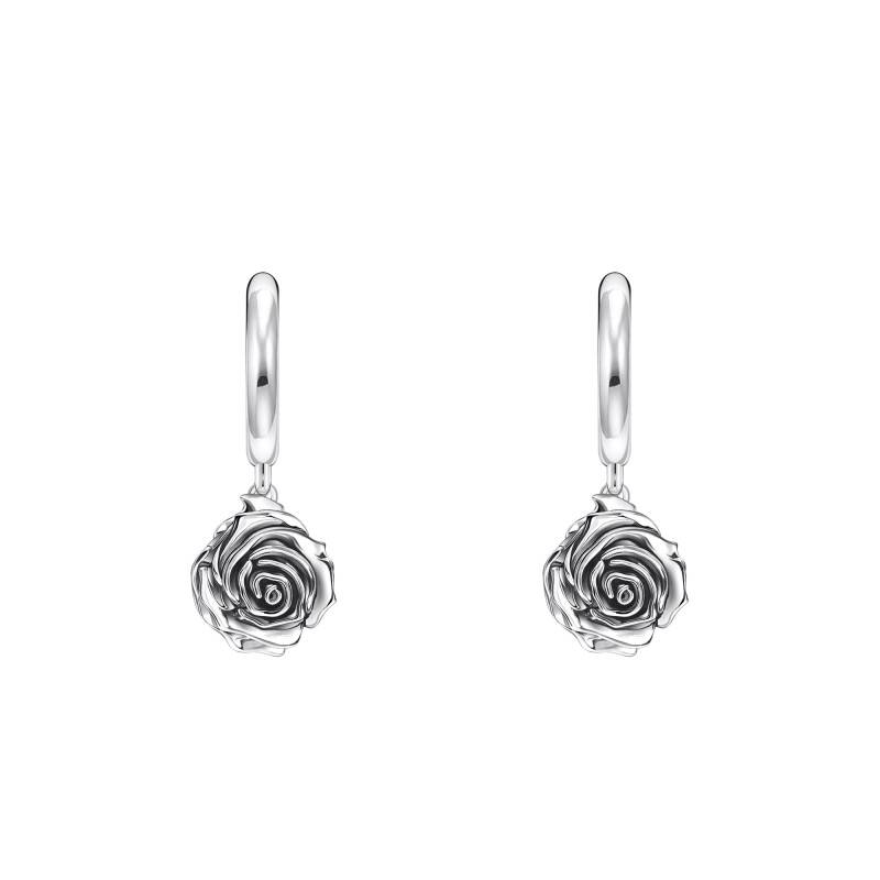 Midnight Rose 925 Silver Hoop Earrings - CR757-637-21 - Thomas Sabo