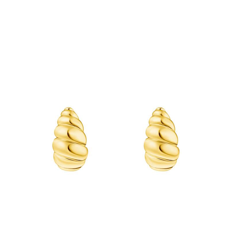 Yellow 750/1000 Gold-Plated Bold Elegance Twisted Stud Earrings - H2326-413-39 - Thomas Sabo