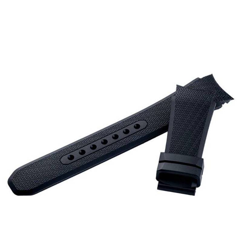 Black Rubber Divido Watch Strap RUN.MI.001 - Minase