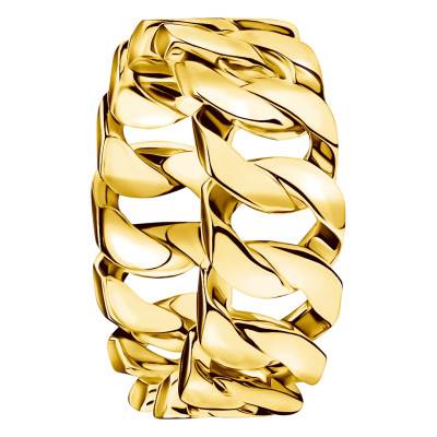 Rebel Yellow Gold-Plated ID Bracelet Ring - TR2497-413-39 - Thomas Sabo