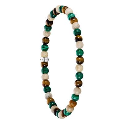 925 Sterling Silver Multicolor Bead Rebel Bracelet, 17 cm to 21 cm - A2183-468-7 - Thomas Sabo