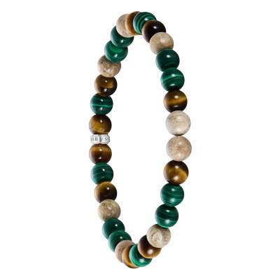 925 Sterling Silver Multicolor Bead Rebel Bracelet, 17 cm to 21 cm - A2193-468-7 - Thomas Sabo