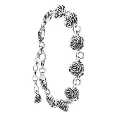 Midnight Rose 925 Silver Bracelet, Length 16 to 21 cm - A2197-637-21 - Thomas Sabo