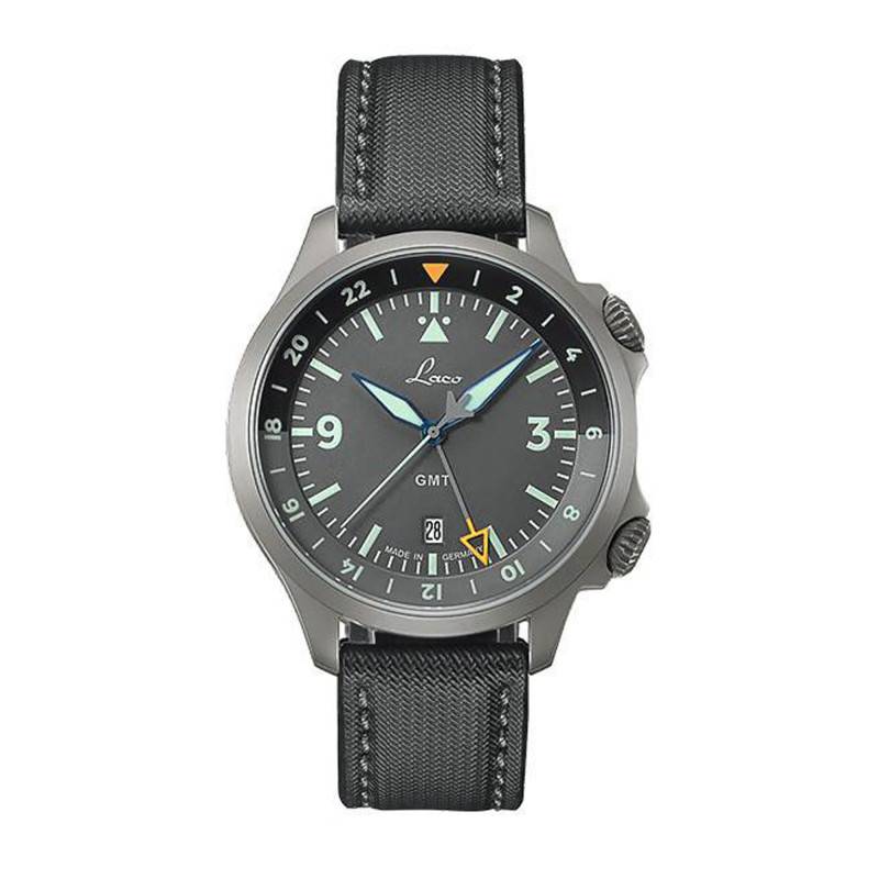 Laco Pilot Special Models FRANKFURT GMT GRAU 862121.2 Watch - Laco