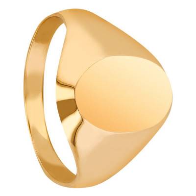 750 Yellow Gold Small Oval Signet Ring, 11 x 15 mm - Imperium