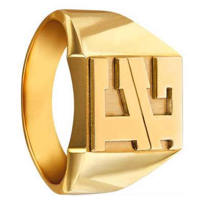 Yellow Gold 750 Signet Ring with Letters, 11.60 x 13 mm - Imperium