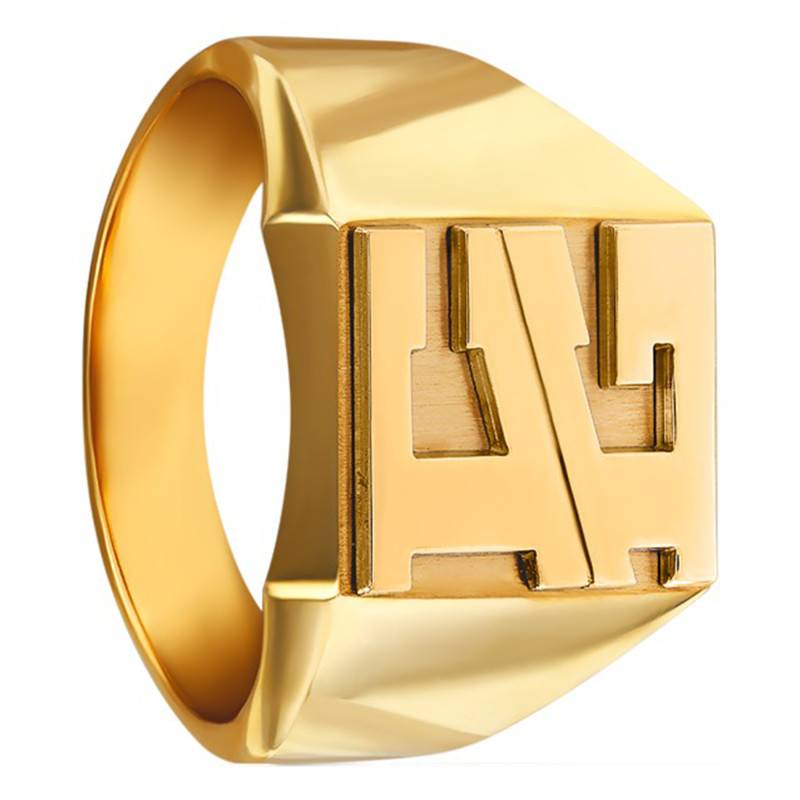 Yellow Gold 750 Signet Ring with Letters, 11.60 x 13 mm - Imperium