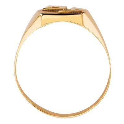 375/1000 Yellow Gold Initials Signet Ring, 11 x 12 mm - Imperium