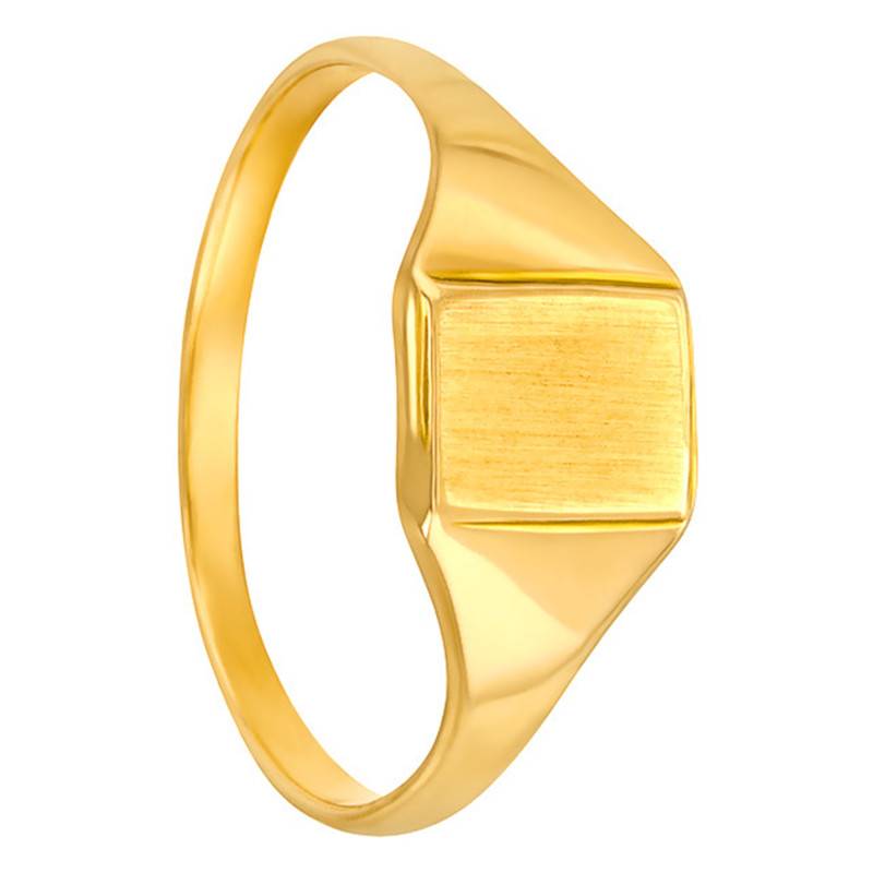 750/1000 Yellow Gold Rectangular Signet Ring, 5 x 5.50 mm - Imperium