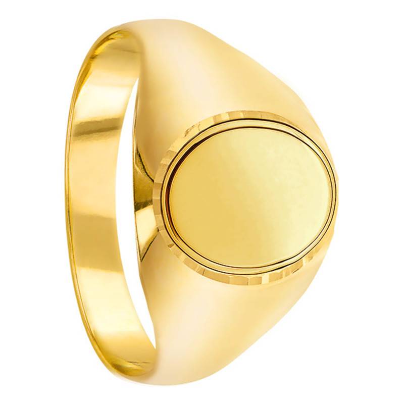 375/1000 Yellow Gold Oval Signet Ring, 10.50 x 12.50 mm - Imperium