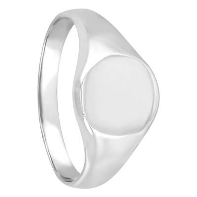 Round 750/1000 White Gold Signet Ring - Imperium