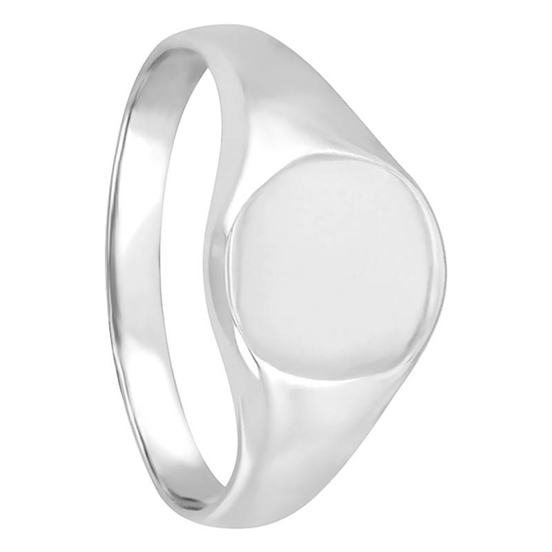 Round 750/1000 White Gold Signet Ring - Imperium