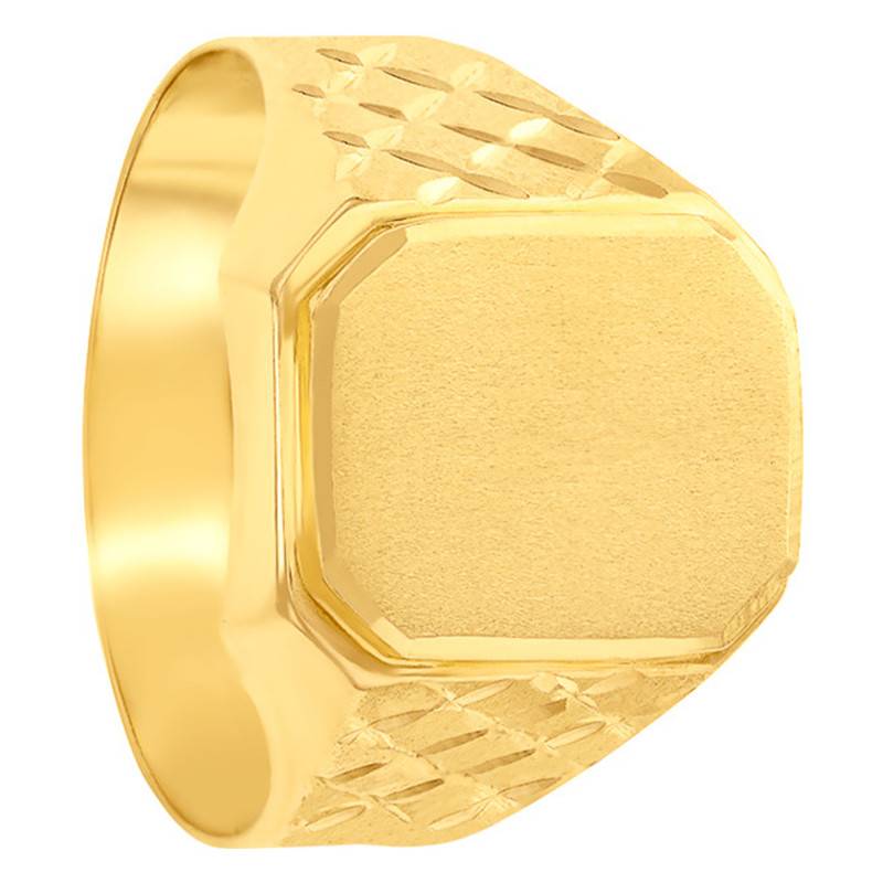 375/1000 Yellow Gold Rectangular Signet Ring, 10.50 x 13 mm - Imperium