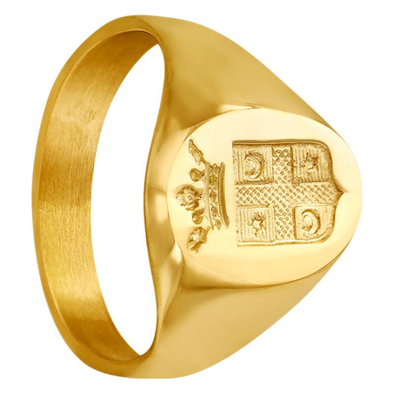 750/1000 Yellow Gold Heraldic Coat of Arms Signet Ring - Imperium
