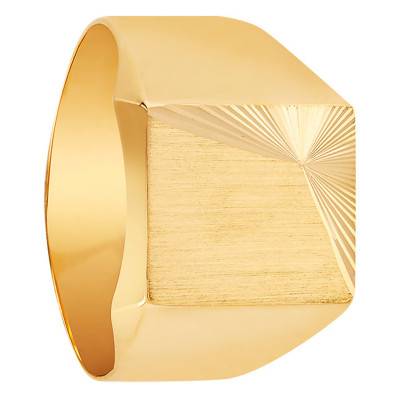 750/1000 Yellow Gold Sunny Signet Ring, 11 x 13 mm - Imperium