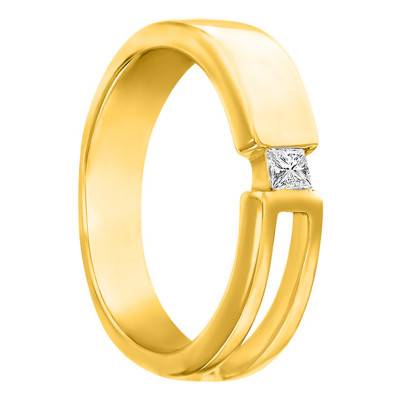 Open Body Yellow Gold 375 & Diamond Signet Ring - Imperium