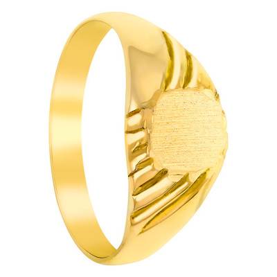 750/1000 Yellow Gold Oval Signet Ring, 6.50 x 7 mm - Imperium