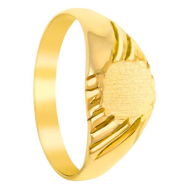 750/1000 Yellow Gold Oval Signet Ring, 6.50 x 7 mm - Imperium
