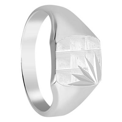 925 Silver Barrel-Top Signet Ring - Imperium