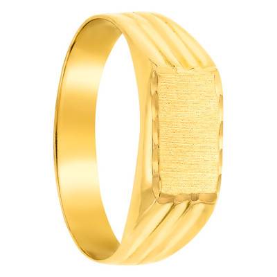 750/1000 Yellow Gold Rectangular Signet Ring, 7 x 11 mm - Imperium