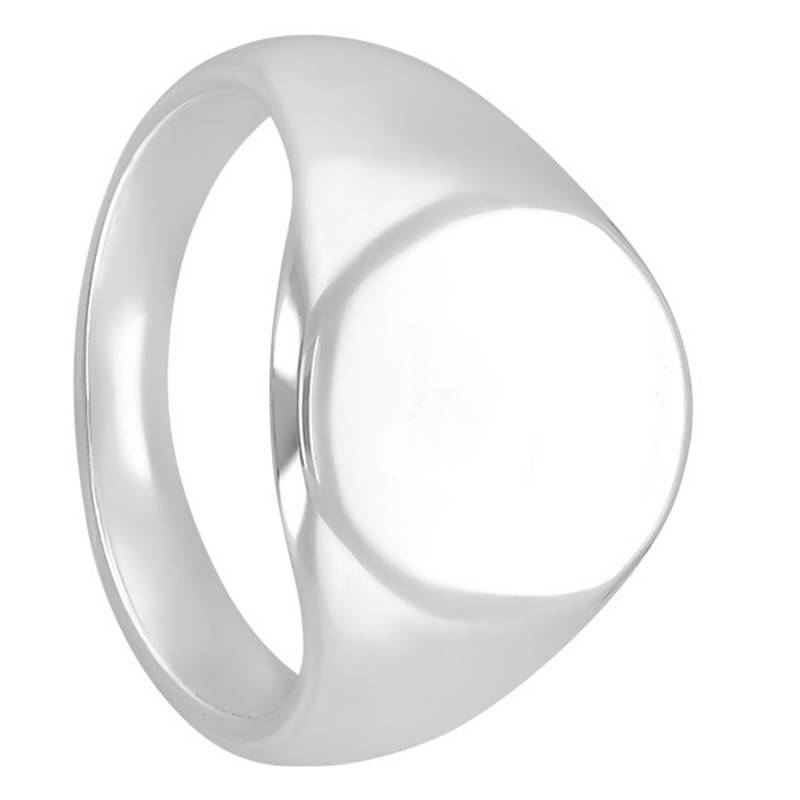 925 Silver Round Polished Face Signet Ring - Imperium