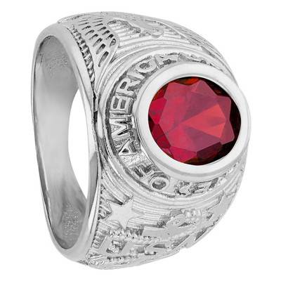 Chevalière universitaire, Argent 925, Oxyde de zirconium rouge - Imperium
