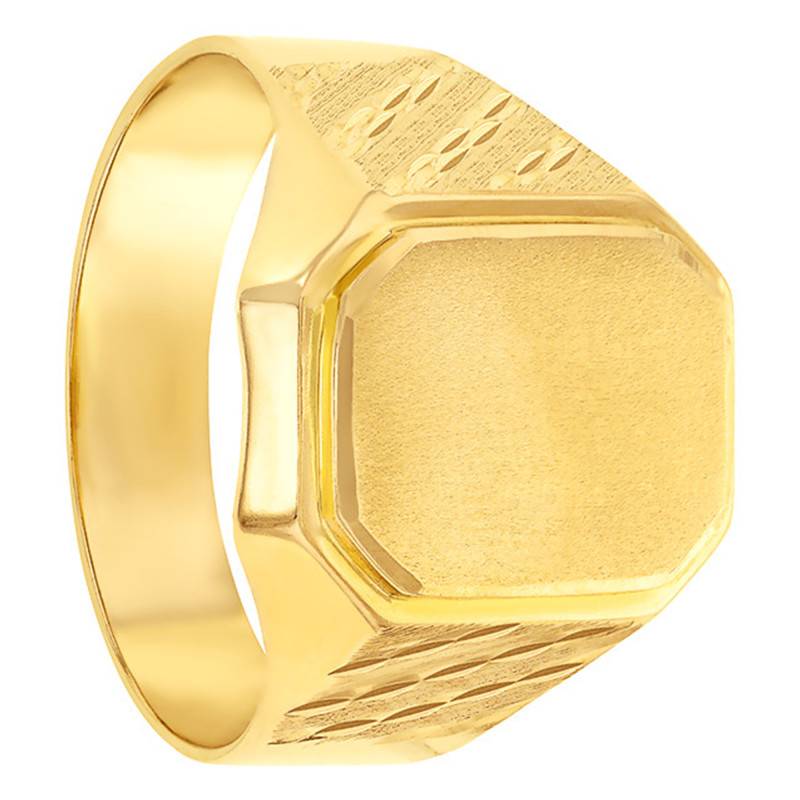 375/1000 Yellow Gold Octagonal Signet Ring, 11 x 14 mm - Imperium