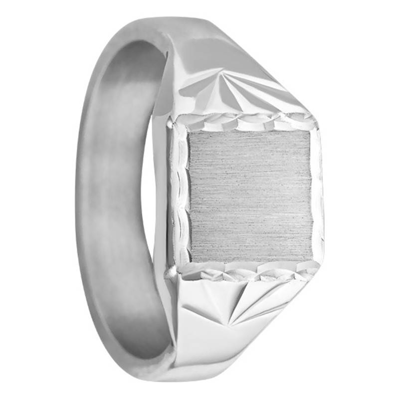 925 Silver Square Bezel Signet Ring, 8 x 8 mm - Imperium