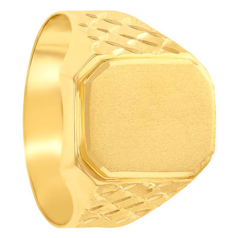 750/1000 Yellow Gold Rectangular Signet Ring, 10.50 x 13 mm - Imperium
