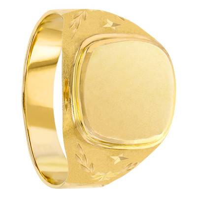 Chevalière carrée 12 x 12 mm, Or Jaune 750 - Imperium