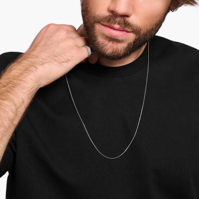 Oxidized Silver Box Chain, Length 42 cm to 90 cm, Width 1 mm - KE1106-637-12 - Thomas Sabo