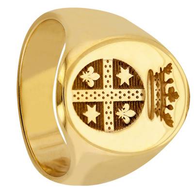Chevalière ovale Or Jaune 750, option gravure blason en relief - Imperium