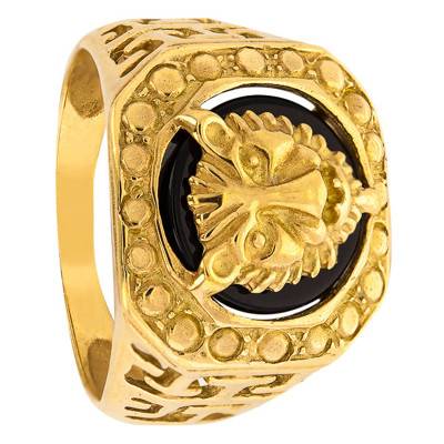 Chevalière tête de tigre & Zircone Noire, Or Jaune 375 ou 750 - Imperium