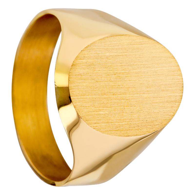 Oval Signet Ring in Yellow Gold 750, Dimensions 14 x 16.50 mm - Imperium