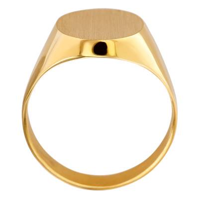 Chevalière Massive Ovale 14 x 16,50 mm Or Jaune 750 - Imperium