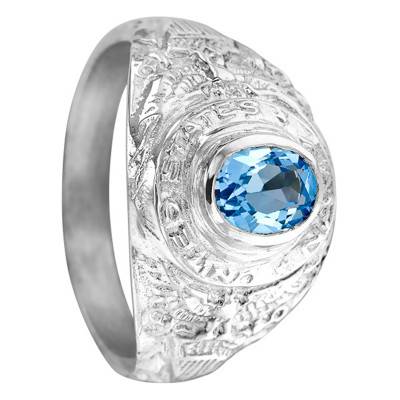 925 Silver & Topaz US Navy Signet Ring - Imperium