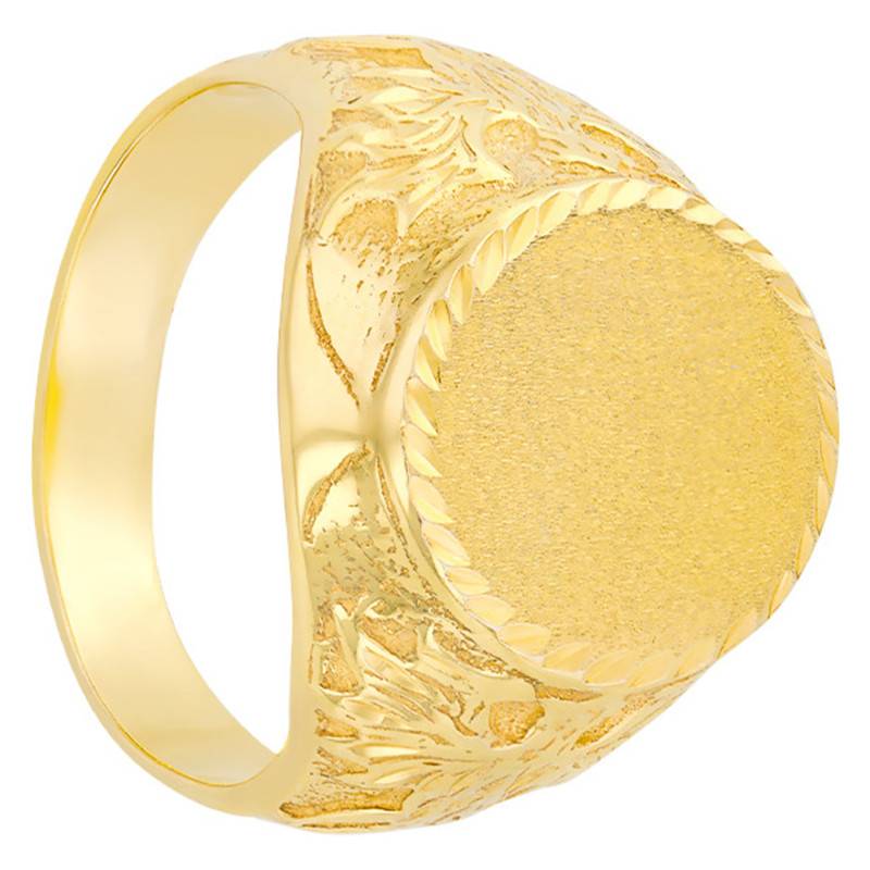 750/1000 Yellow Gold Oval Eagle Motif Signet Ring - Imperium